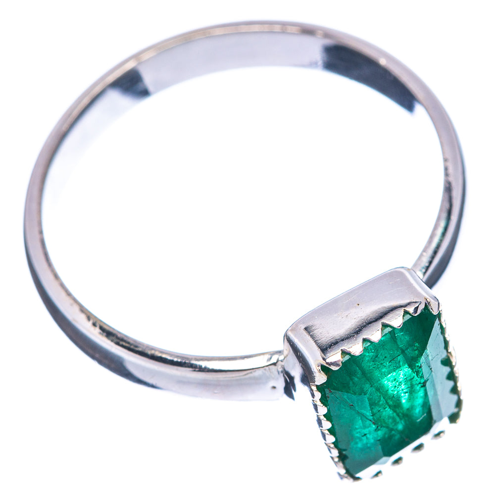 Rare Premium Faceted Zambian Emerald Ring Size 10 (.925 Sterling Silver)