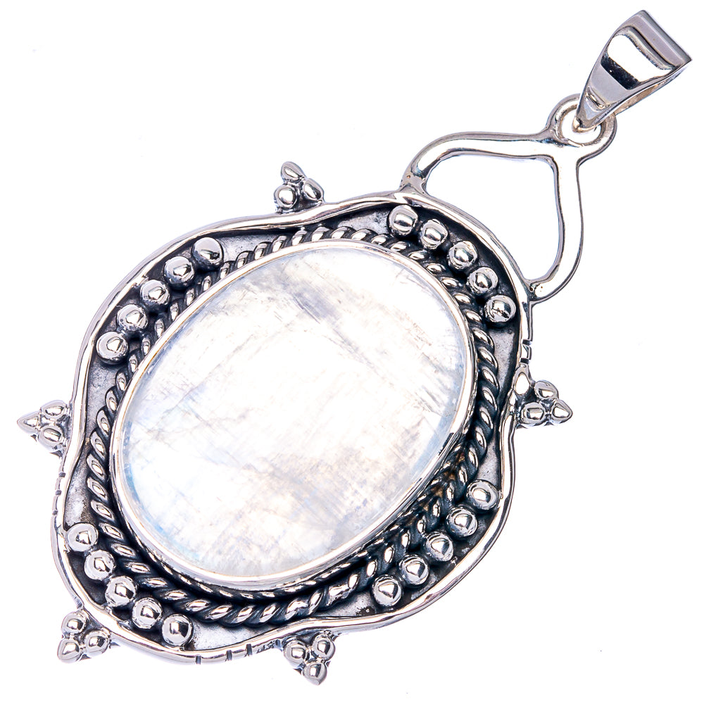 Signature Rainbow Moonstone Pendant 2 1/8" (925 Sterling Silver) P41192
