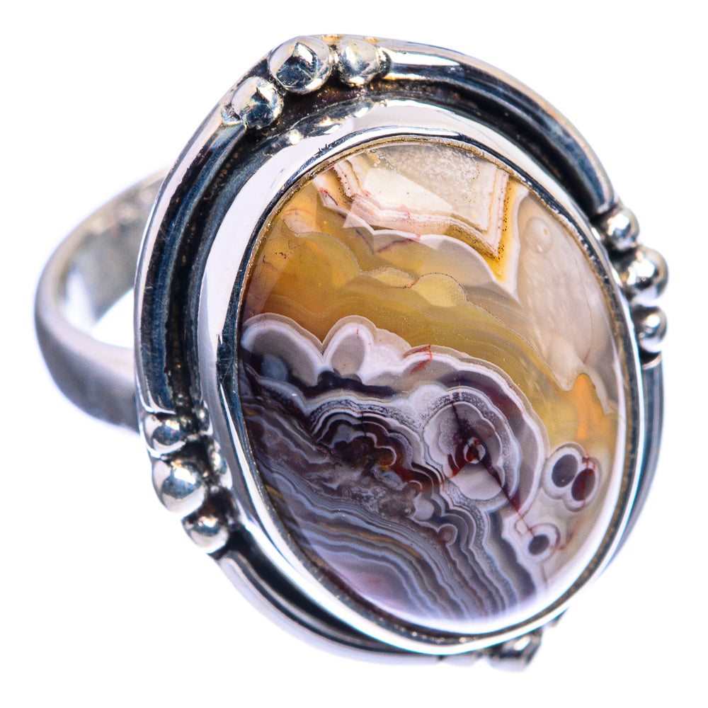Crazy Lace Agate Ring Size 6.25 (925 Sterling Silver) R142379