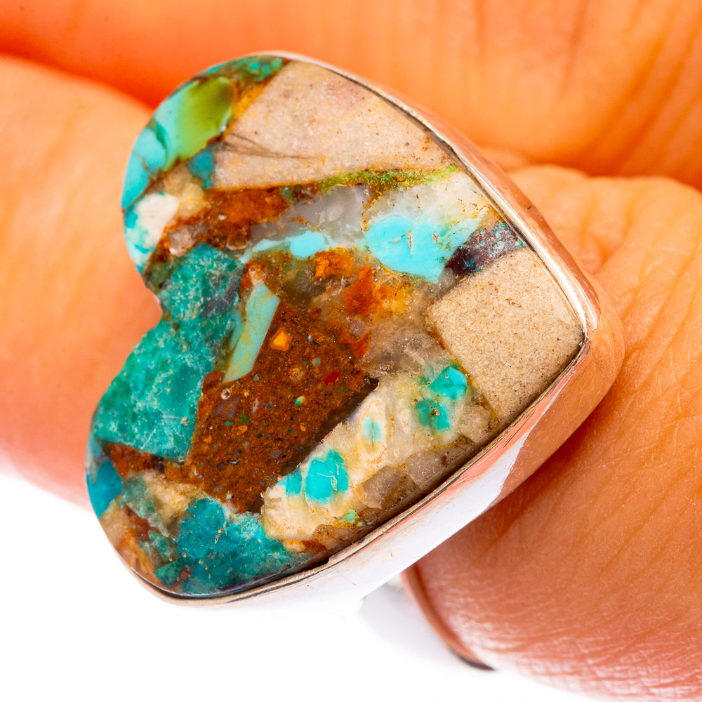 Blue Copper Composite Turquoise Ring Size 6.75 (925 Sterling Silver) R141555