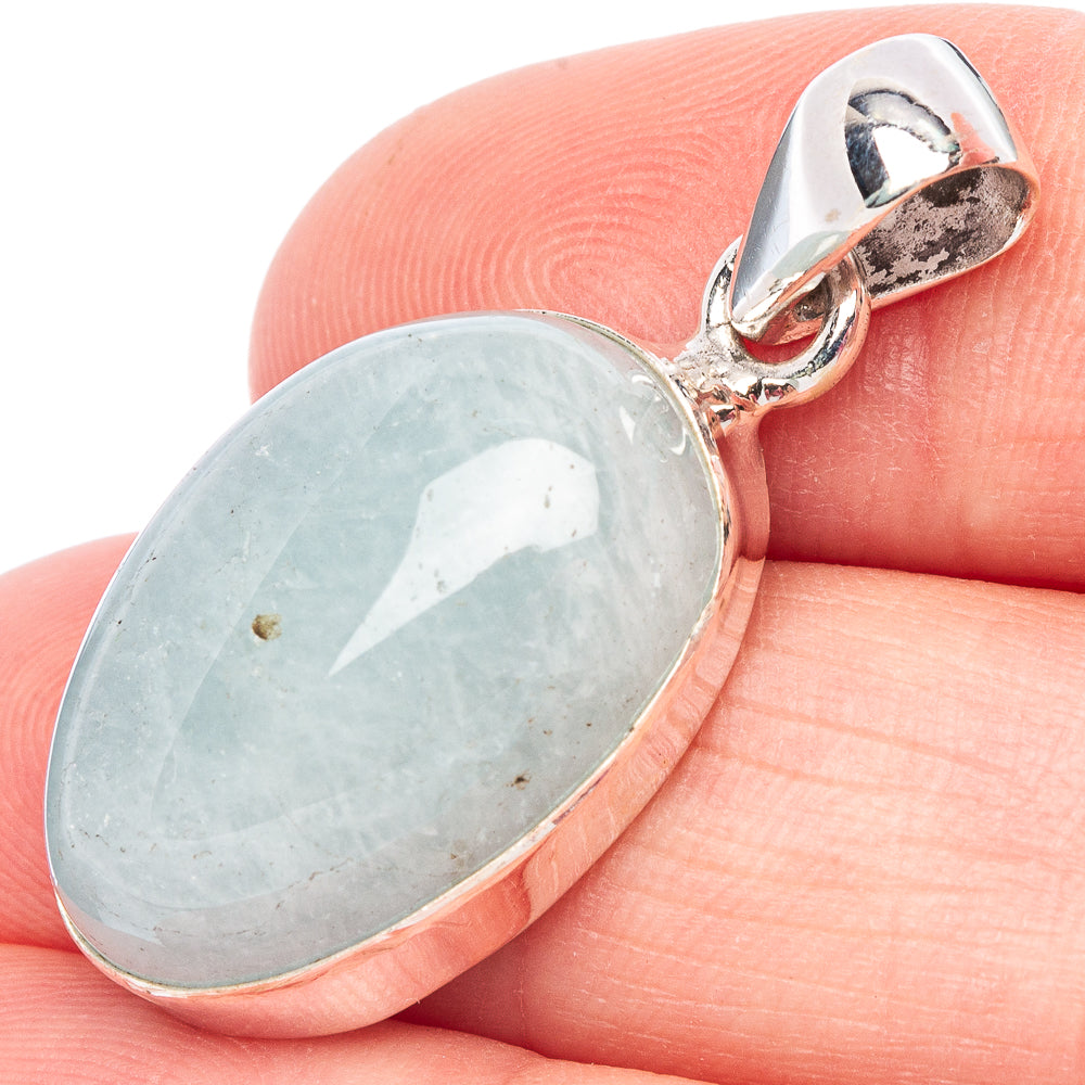 Aquamarine Pendant 1 3/8" (925 Sterling Silver) P44420