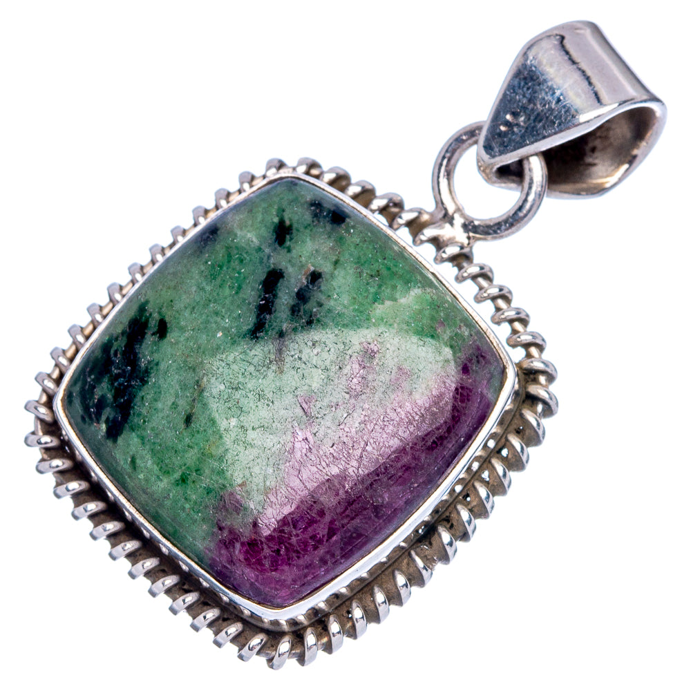 Ruby Zoisite Pendant 1 3/8" (925 Sterling Silver) P40160