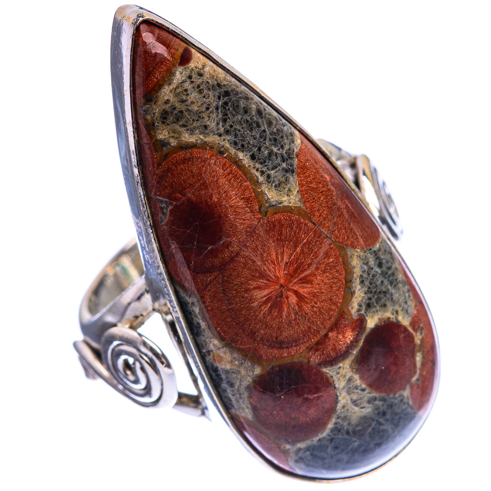 Large Poppy Jasper Ring Size 6 (925 Sterling Silver) R143012