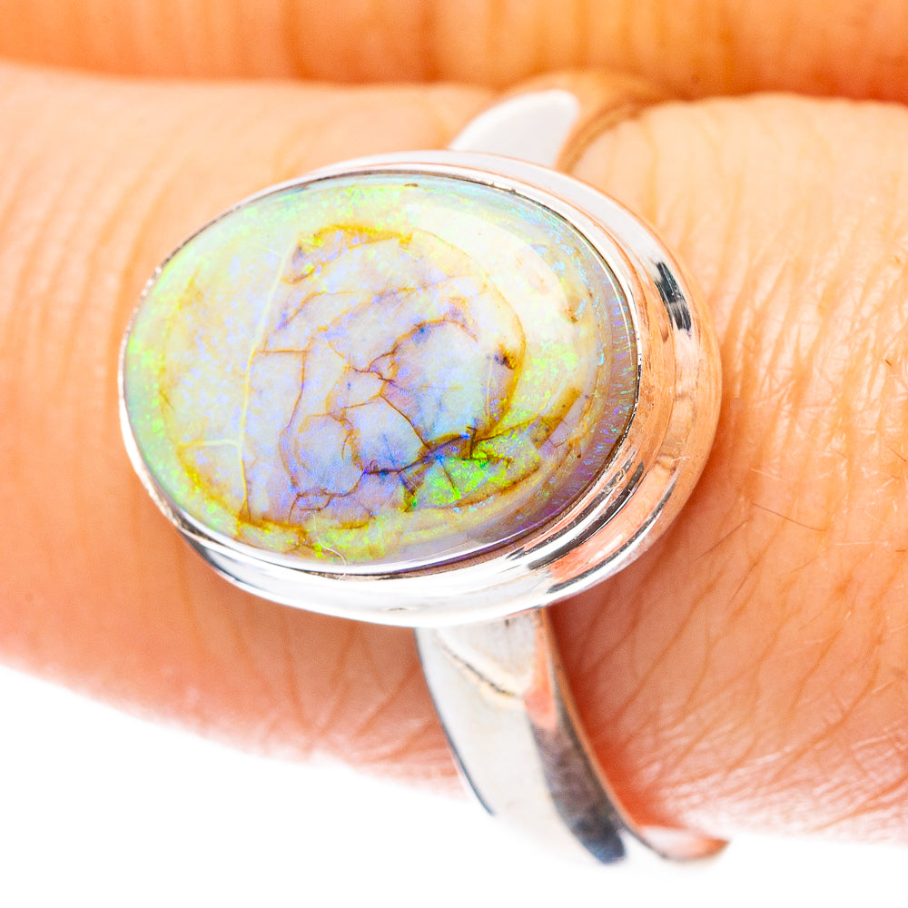 Rare Sterling Opal Ring Size 9 (925 Sterling Silver) R4453