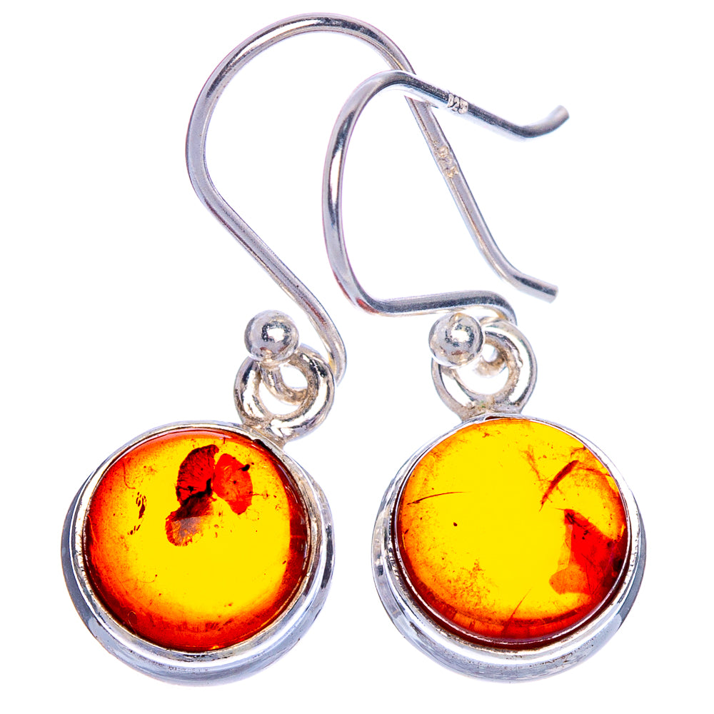Baltic Amber Earrings 1" (925 Sterling Silver) E433543