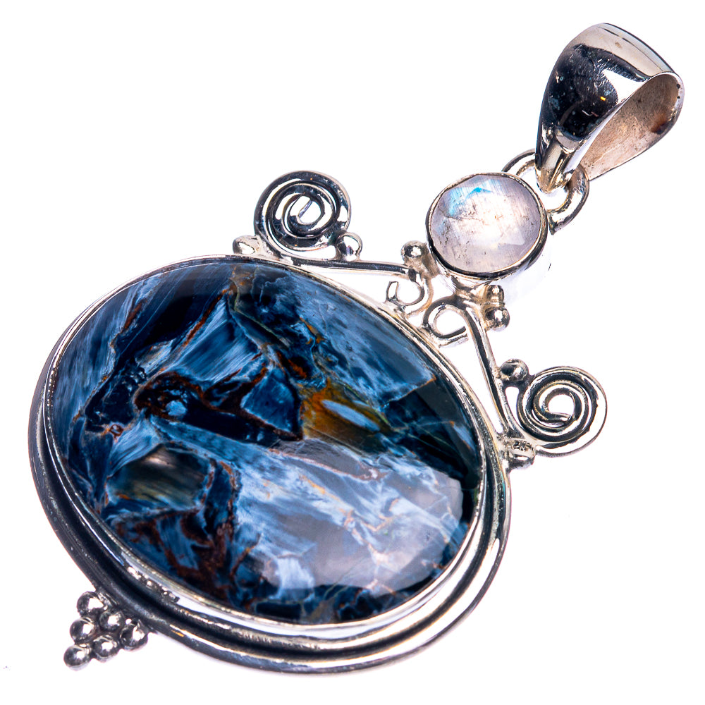 Pietersite, Rainbow Moonstone Pendant 1 7/8" (925 Sterling Silver) P39370