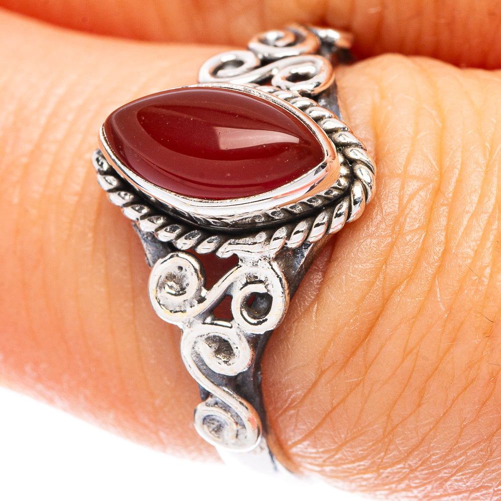 Carnelian Dainty Ring Size 7 (925 Sterling Silver) R5787