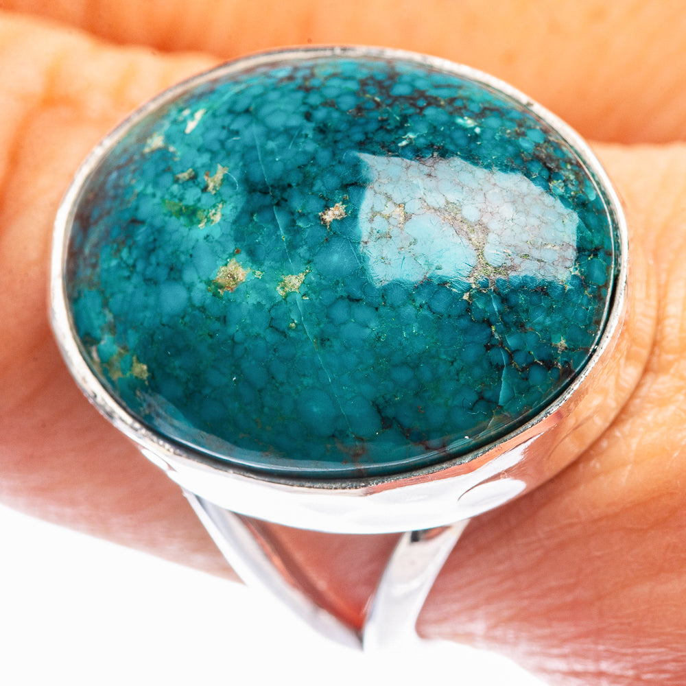 Tibetan Turquoise Ring Size 9 (925 Sterling Silver) R142028