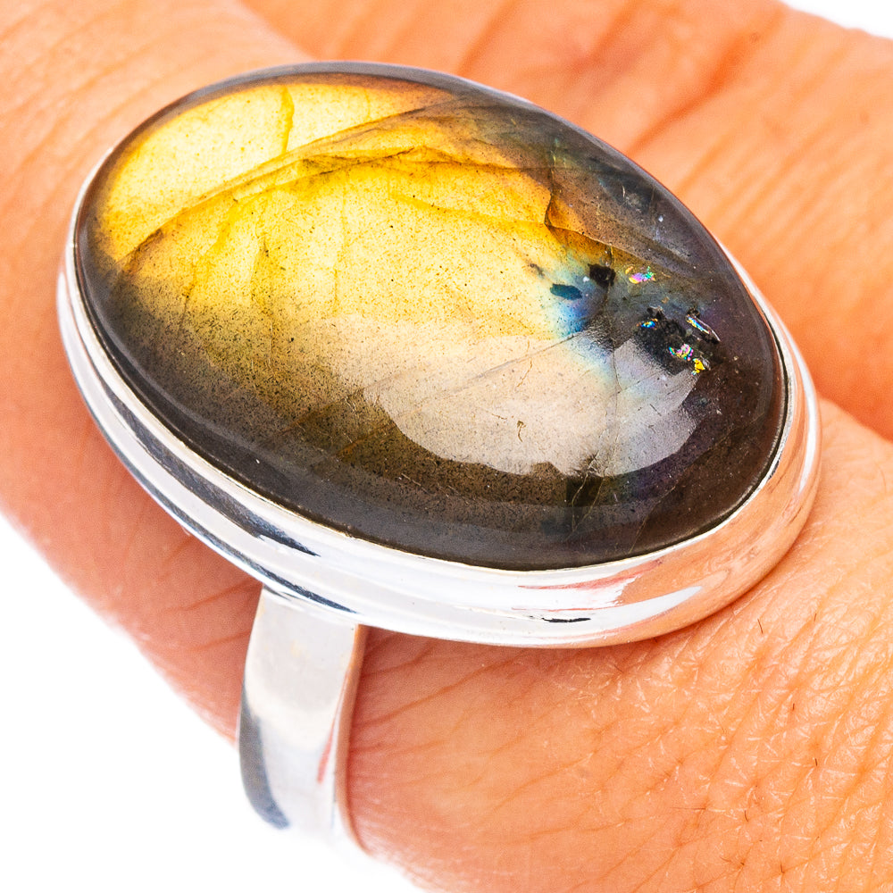 Labradorite Ring Size 9 (925 Sterling Silver) R7859