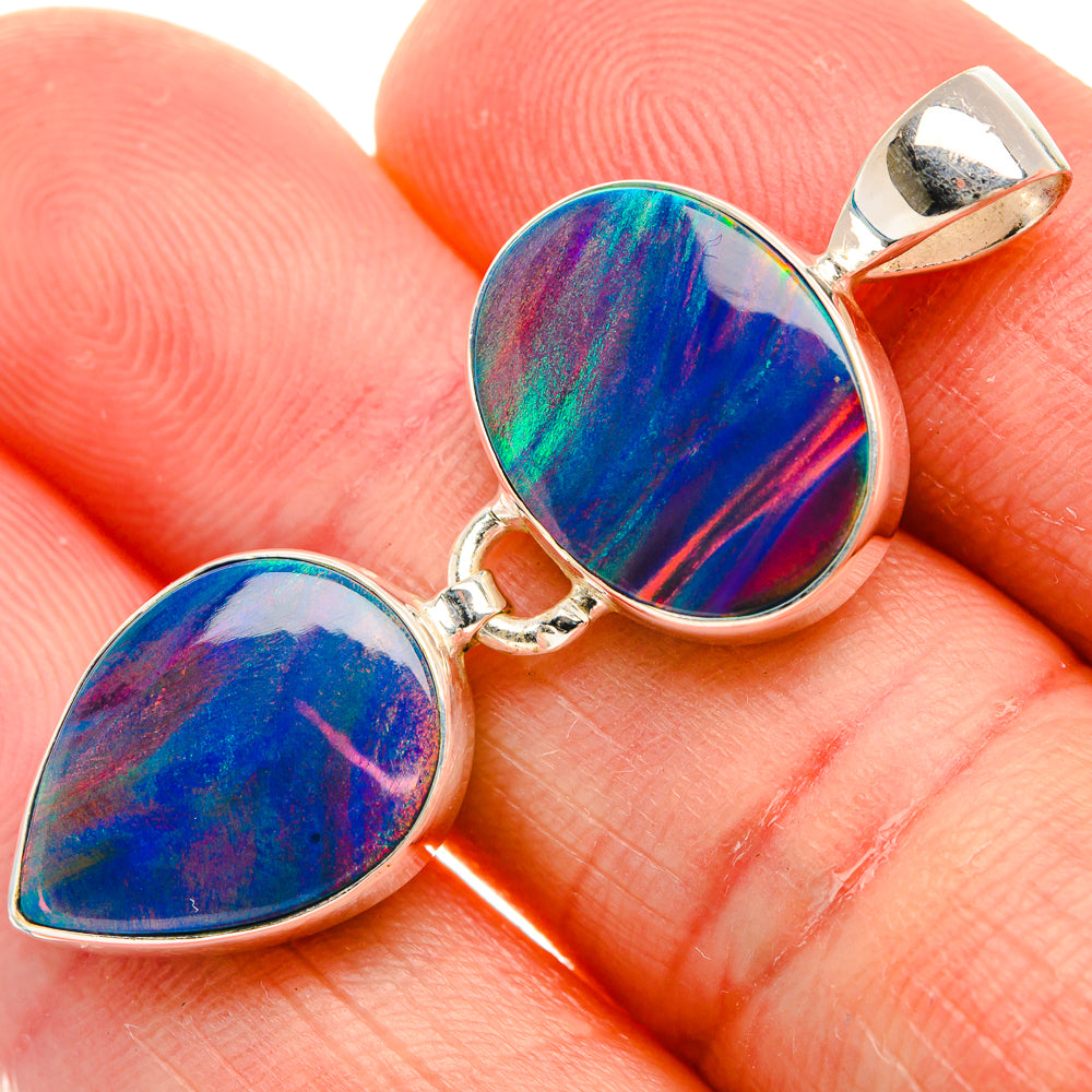 Aura Opal Pendant 1 3/4" (925 Sterling Silver) PD38101