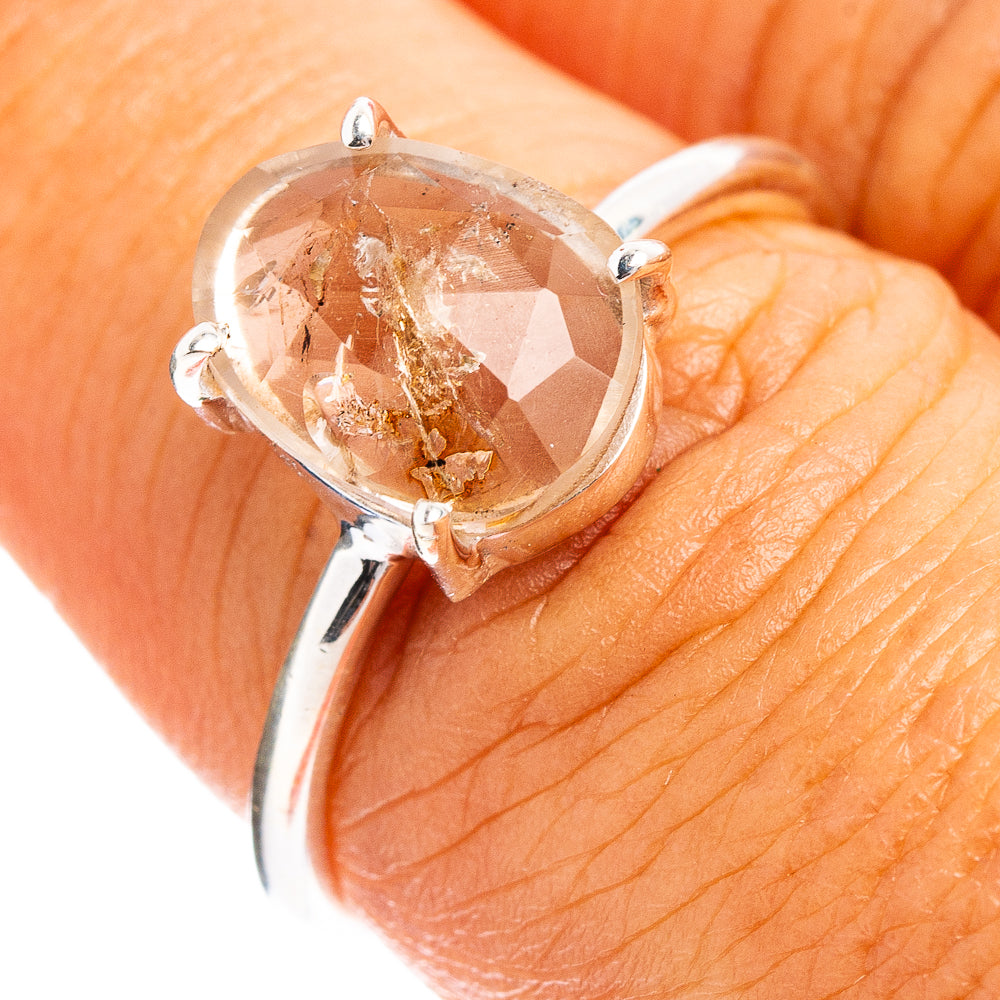 Faceted Cacoxenite Ring Size 7 (.925 Sterling Silver)