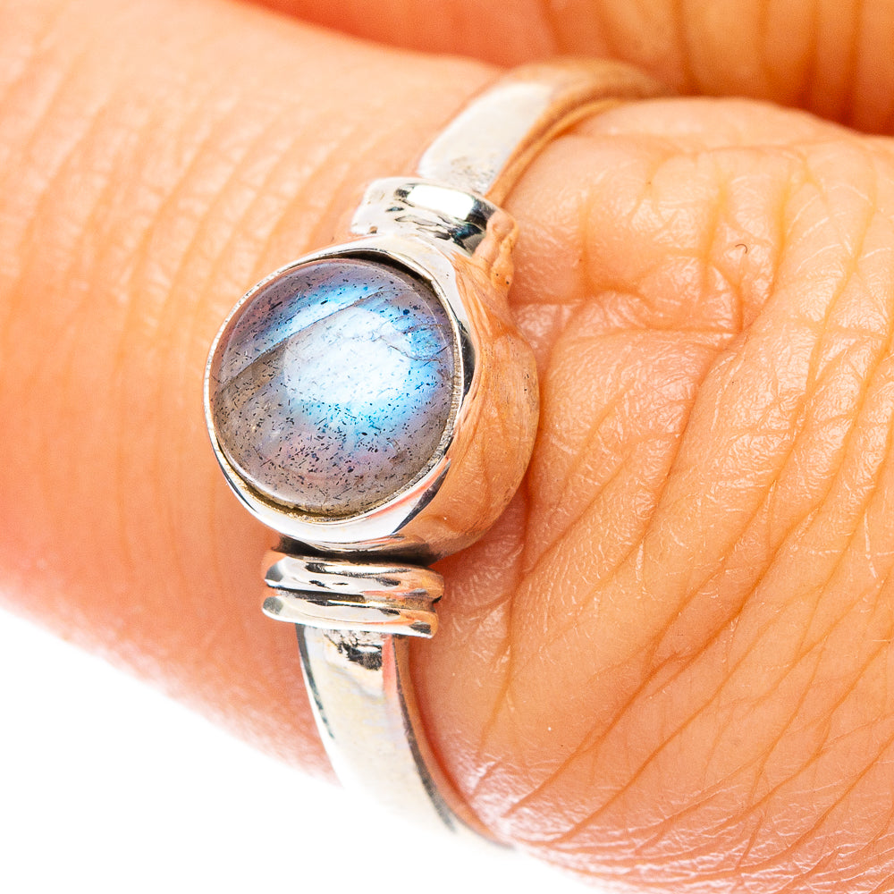 Labradorite Dainty Ring Size 6.75 (925 Sterling Silver) R5742