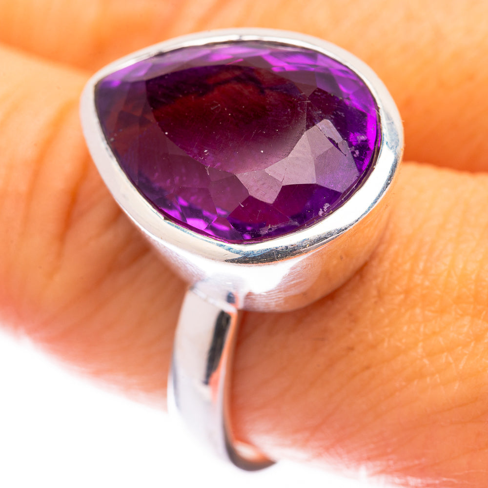 Faceted Amethyst Ring Size 9 (925 Sterling Silver) R140731