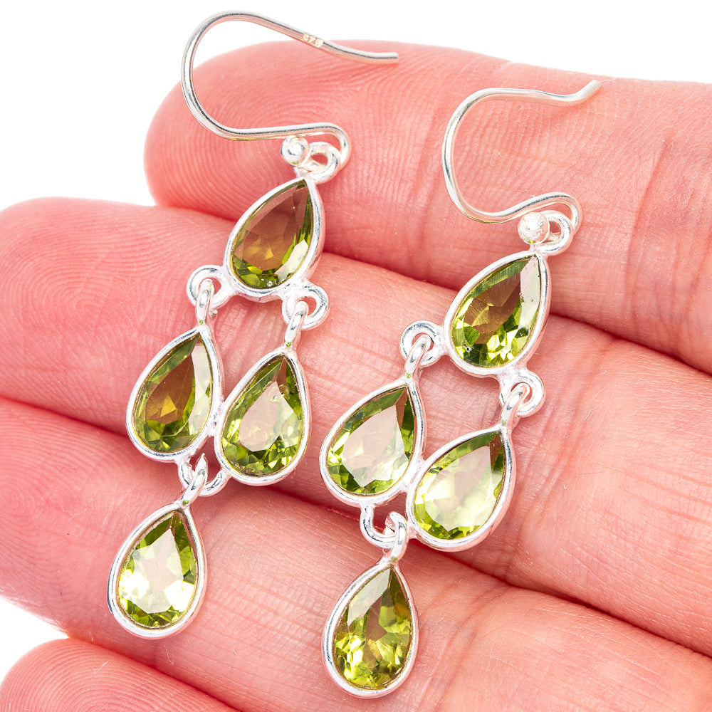 Peridot Earrings 1 7/8" (925 Sterling Silver) E433103