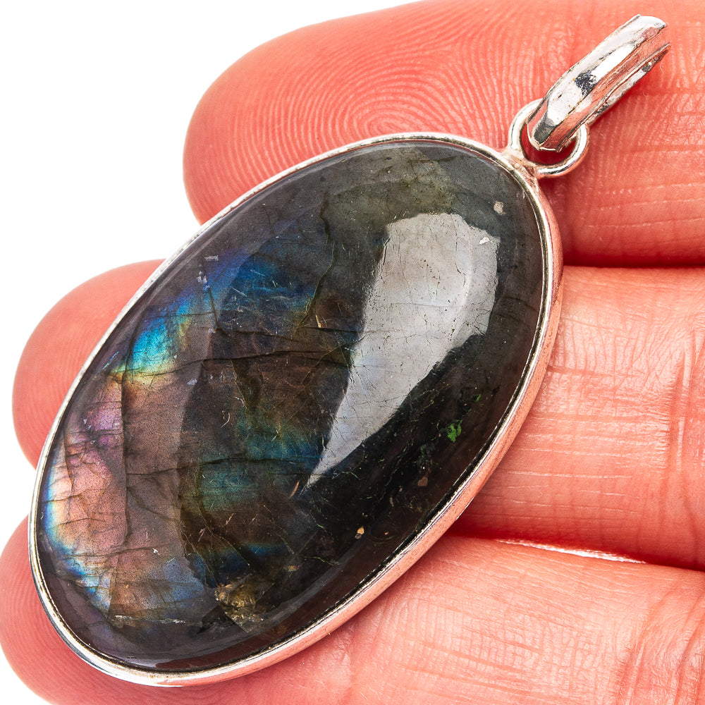 Labradorite Pendant 1 7/8" (Silver Plated)