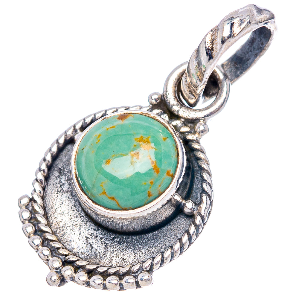 Dainty Mojave Turquoise Pendant 7/8" (.925 Sterling Silver)