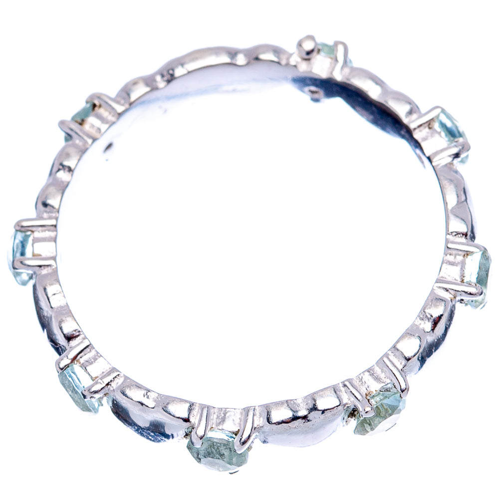 Blue Topaz Heart Dainty Ring Size 7.75 (.925 Sterling Silver)