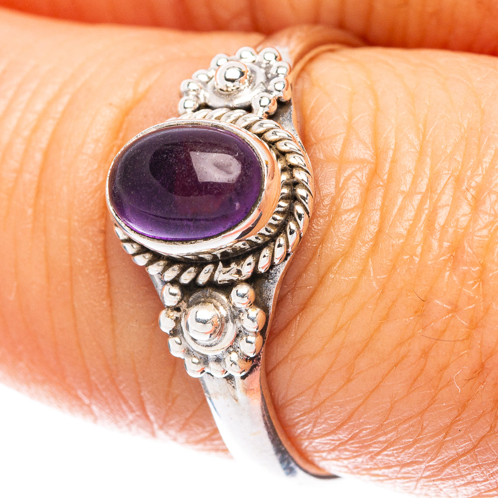 Amethyst Dainty Ring Size 7.75 (925 Sterling Silver) R6002