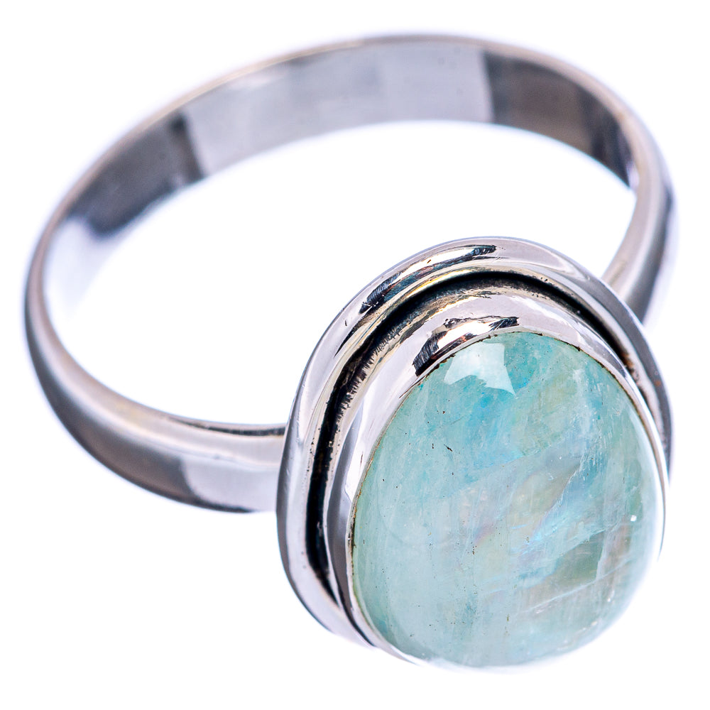 Green Moonstone Ring Size 8 (.925 Sterling Silver)