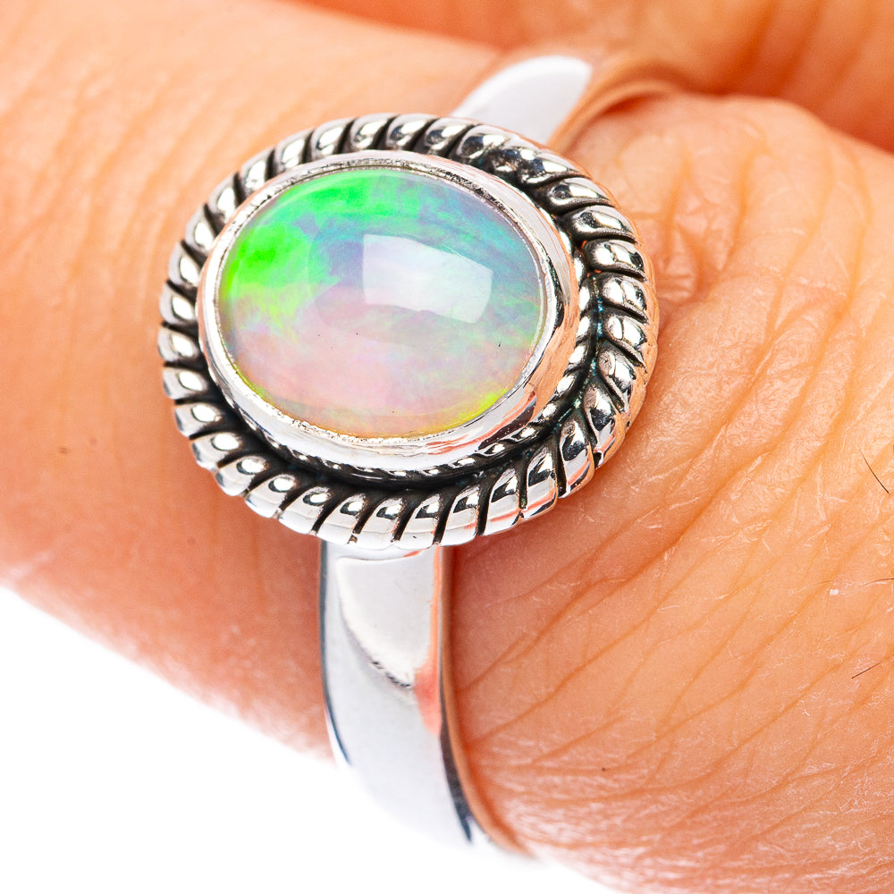 Rare Ethiopian Opal Ring Size 7.75 (925 Sterling Silver) R2016