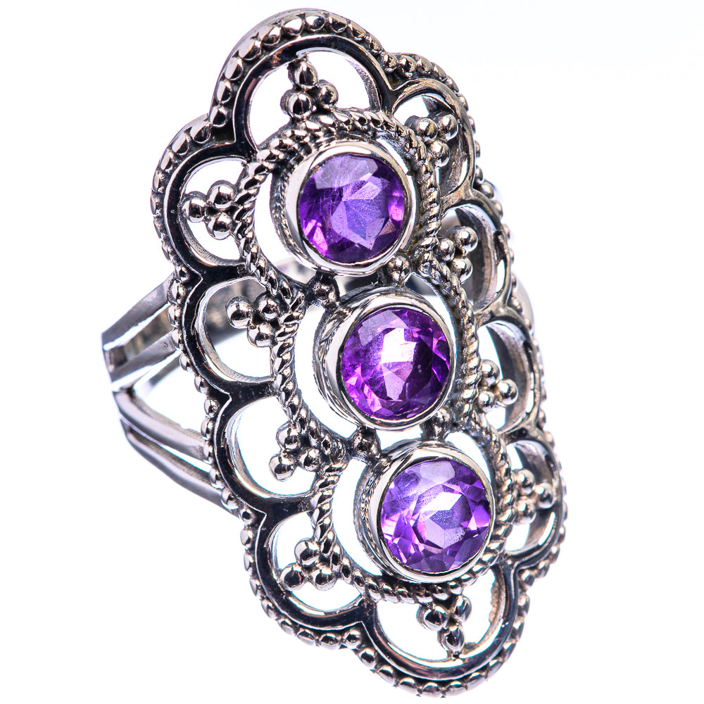 Faceted Amethyst Ring Size 6 (925 Sterling Silver) R142159
