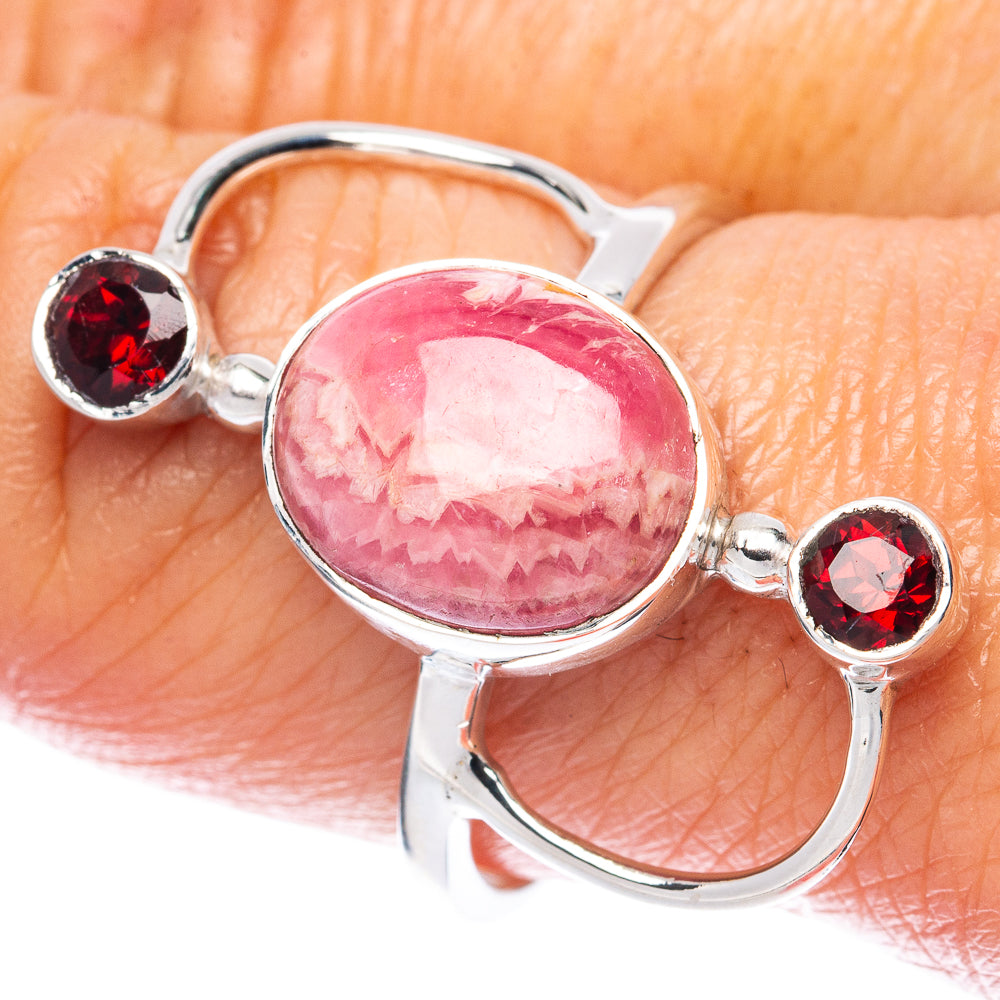 Premium Rhodochrosite, Garnet 925 Sterling Silver Ring Size 9.25 (925 Sterling Silver) R2689