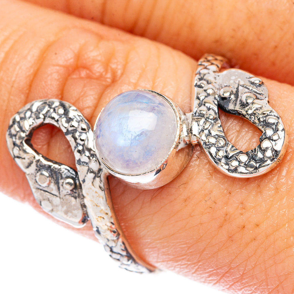 Value Rainbow Moonstone Snake Ring Size 9.25 (925 Sterling Silver) R3280
