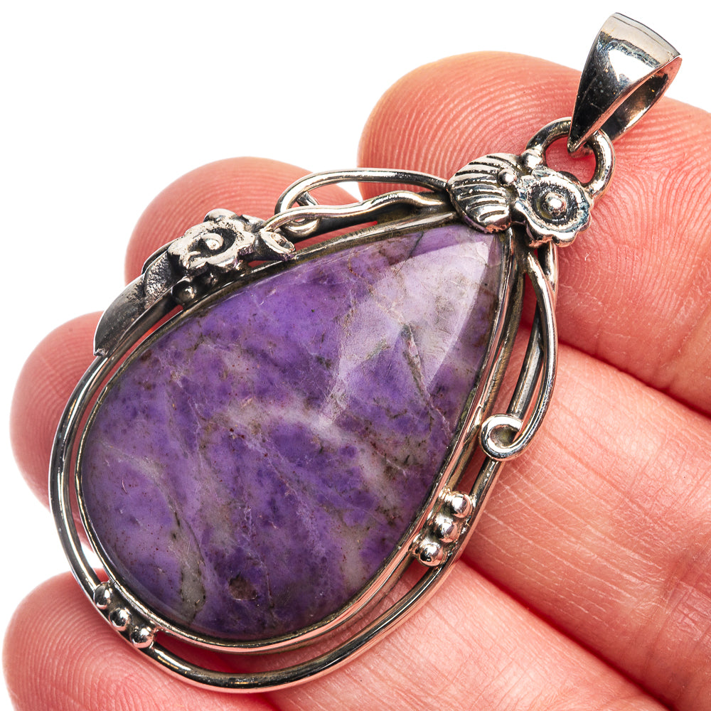Charoite Pendant 1 7/8" (925 Sterling Silver) P39347