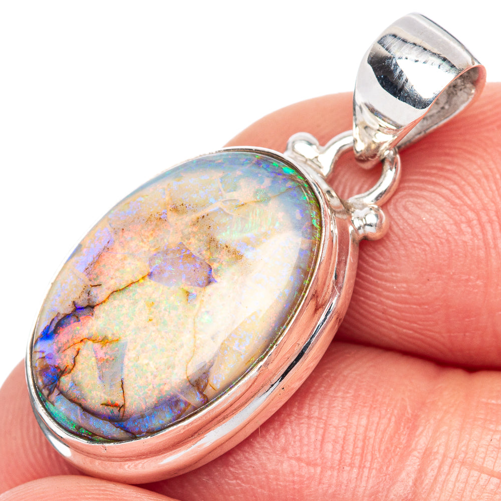 Rare Sterling Opal Pendant 1 1/4" (925 Sterling Silver) P41727