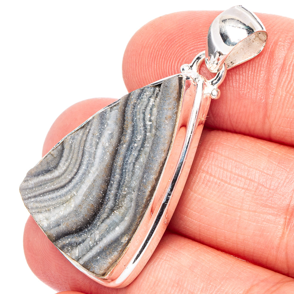 Desert Rose Druzy Pendant 1 5/8" (.925 Sterling Silver)
