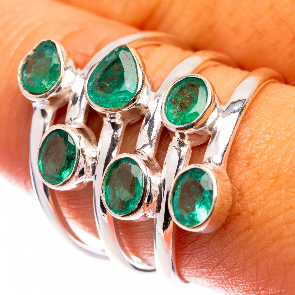 Zambian Emerald Ring Size 9.75 (925 Sterling Silver) R141109