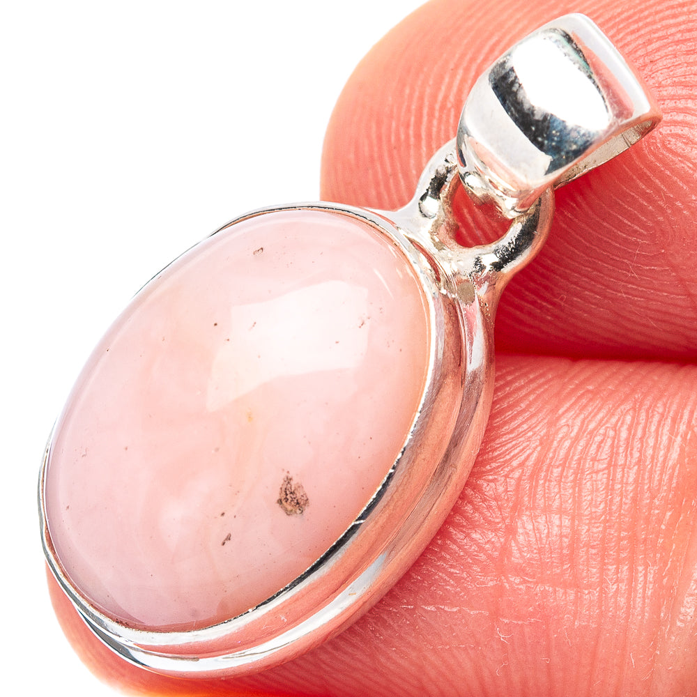 Pink Opal Pendant 1 1/8" (.925 Sterling Silver)