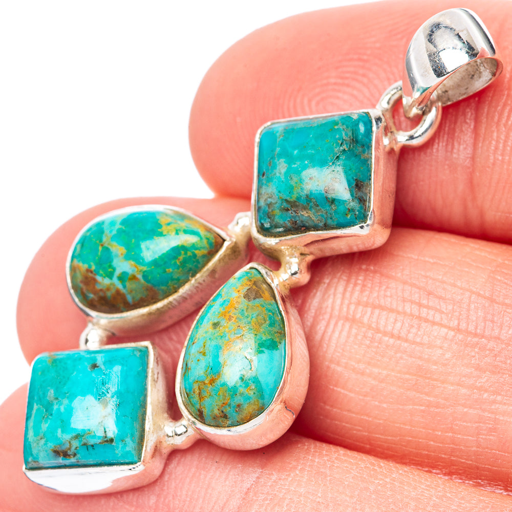 Kingman Turquoise Pendant 1 5/8" (925 Sterling Silver) P42785
