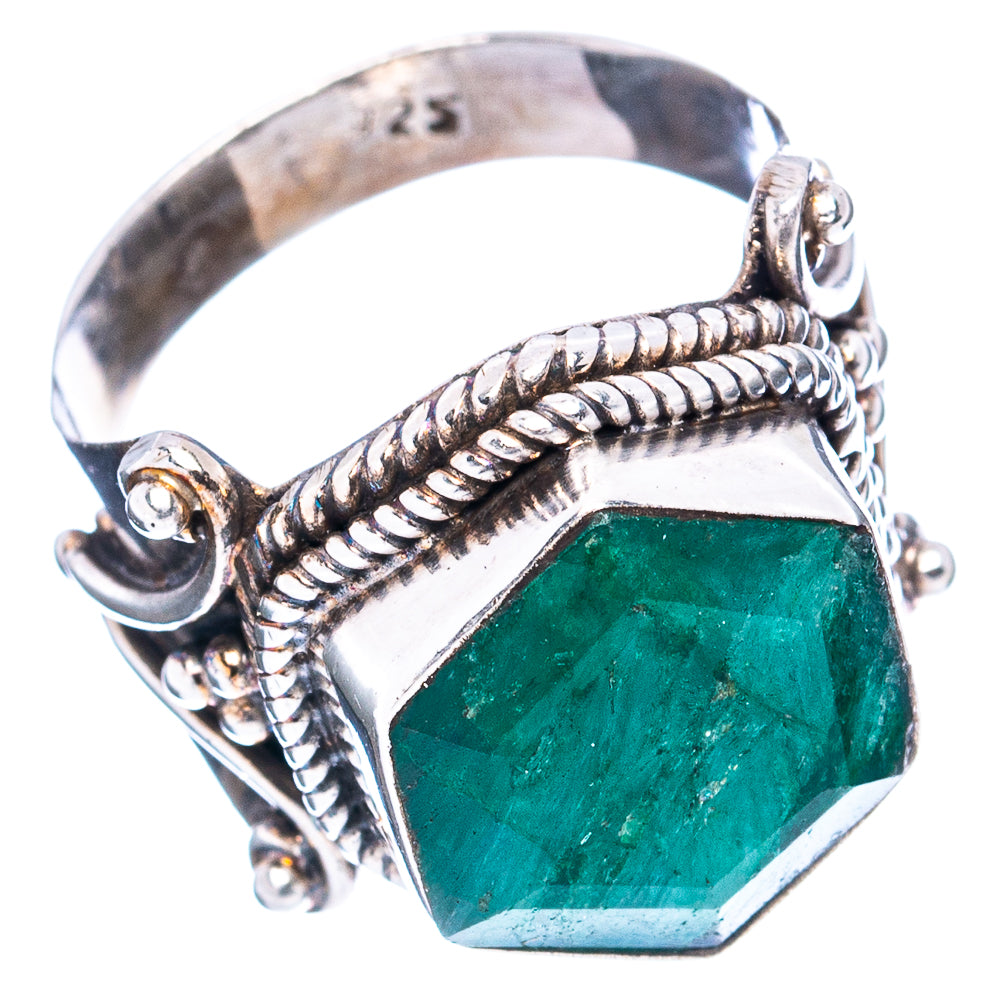 (Classic Series) Green Sillimanite Ring Size 7.25 (.925 Sterling Silver)