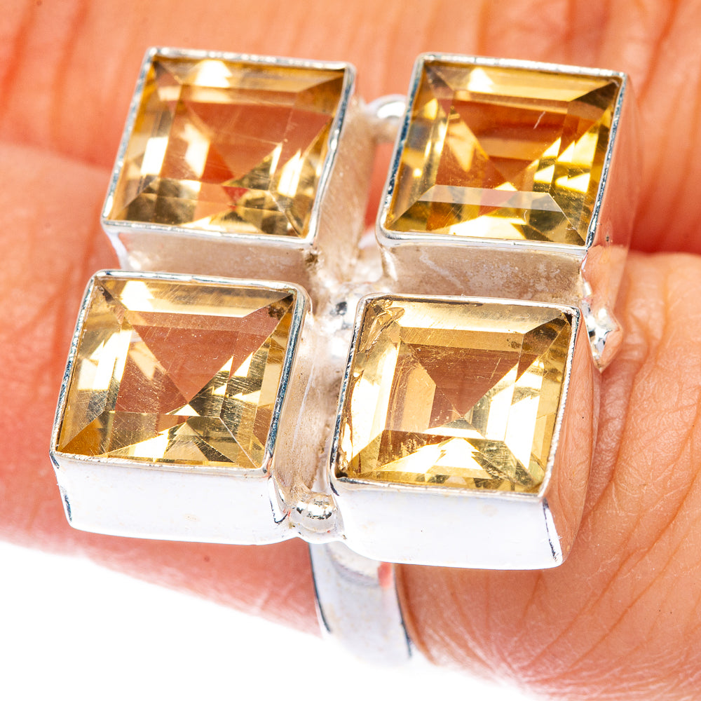 Large Faceted Citrine Ring Size 5.5 (925 Sterling Silver) R144669