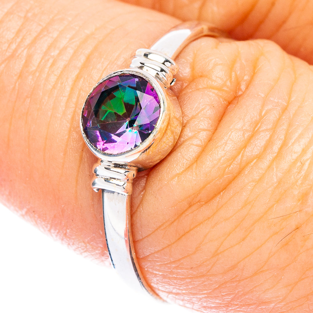 Mystic Topaz Dainty Ring Size 8.25 (925 Sterling Silver) R147001