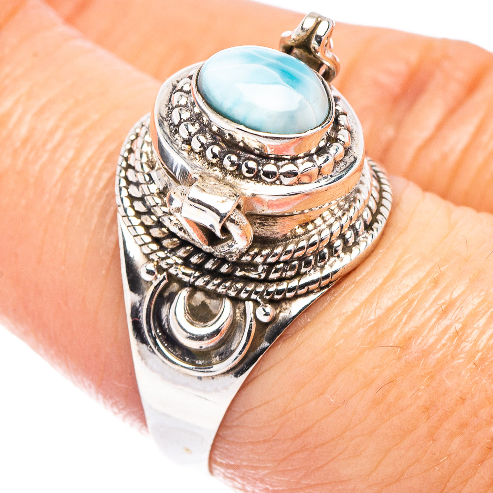 Larimar Poison Ring Size 7.75 (.925 Sterling Silver)