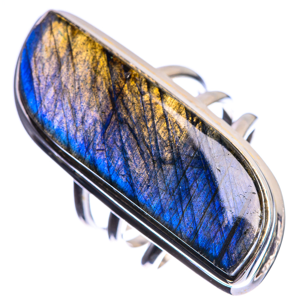 Large Labradorite 925 Sterling Silver Ring Size 7