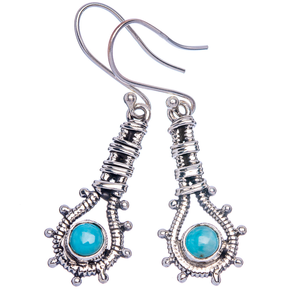 Larimar Earrings 1 3/4" (925 Sterling Silver) E433236