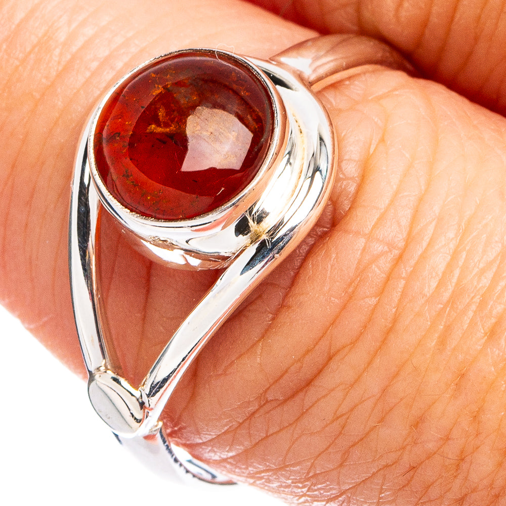 Amber Ring Size 9 (.925 Sterling Silver)