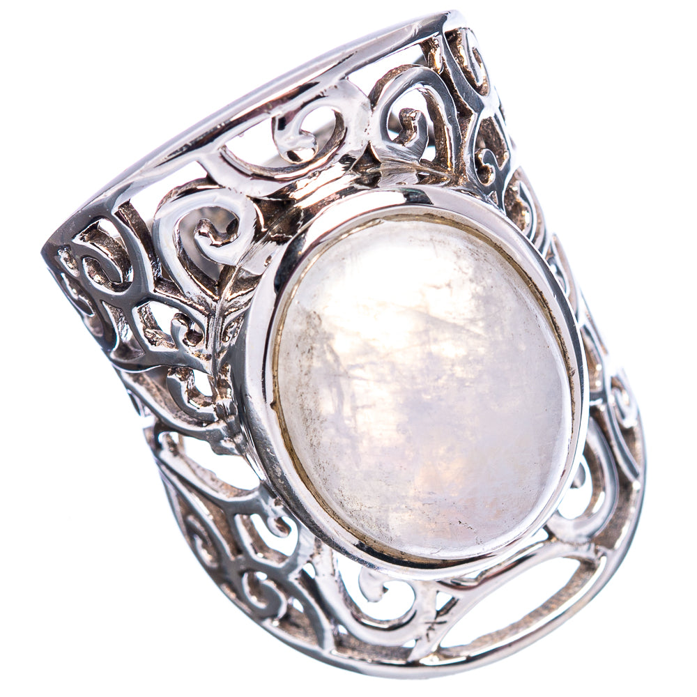 Huge Premium Rainbow Moonstone Ring Size 6.25 (.925 Sterling Silver)