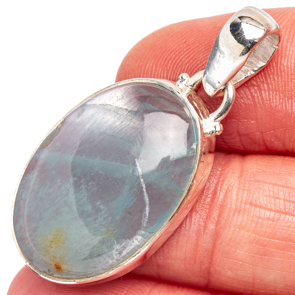 Aquamarine Pendant 1 1/2" (.925 Sterling Silver)