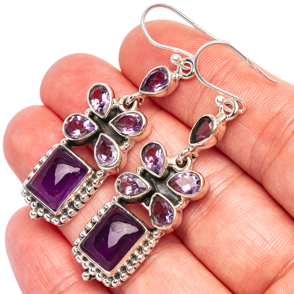 Premium Amethyst Earrings 2 1/8" (925 Sterling Silver) E1770