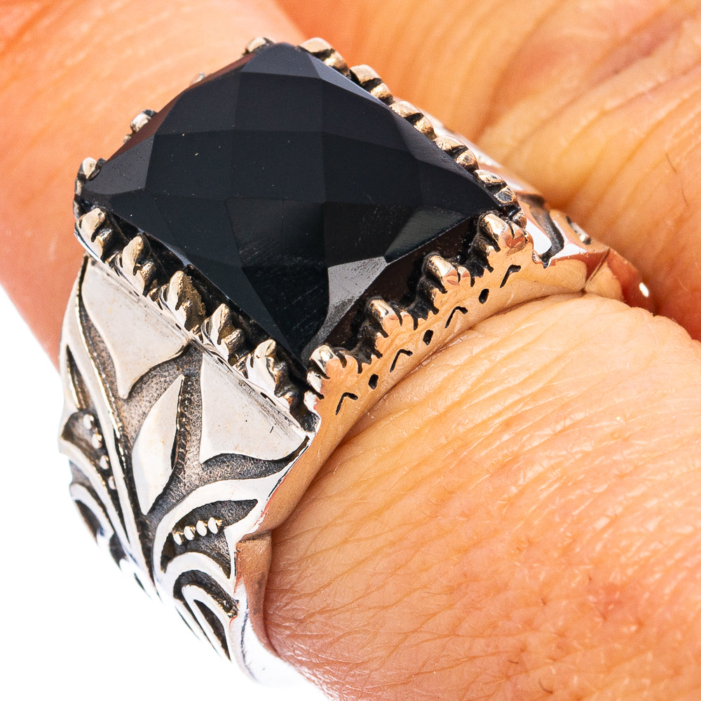 Black Onyx Ring Size 7.5 (.925 Sterling Silver)