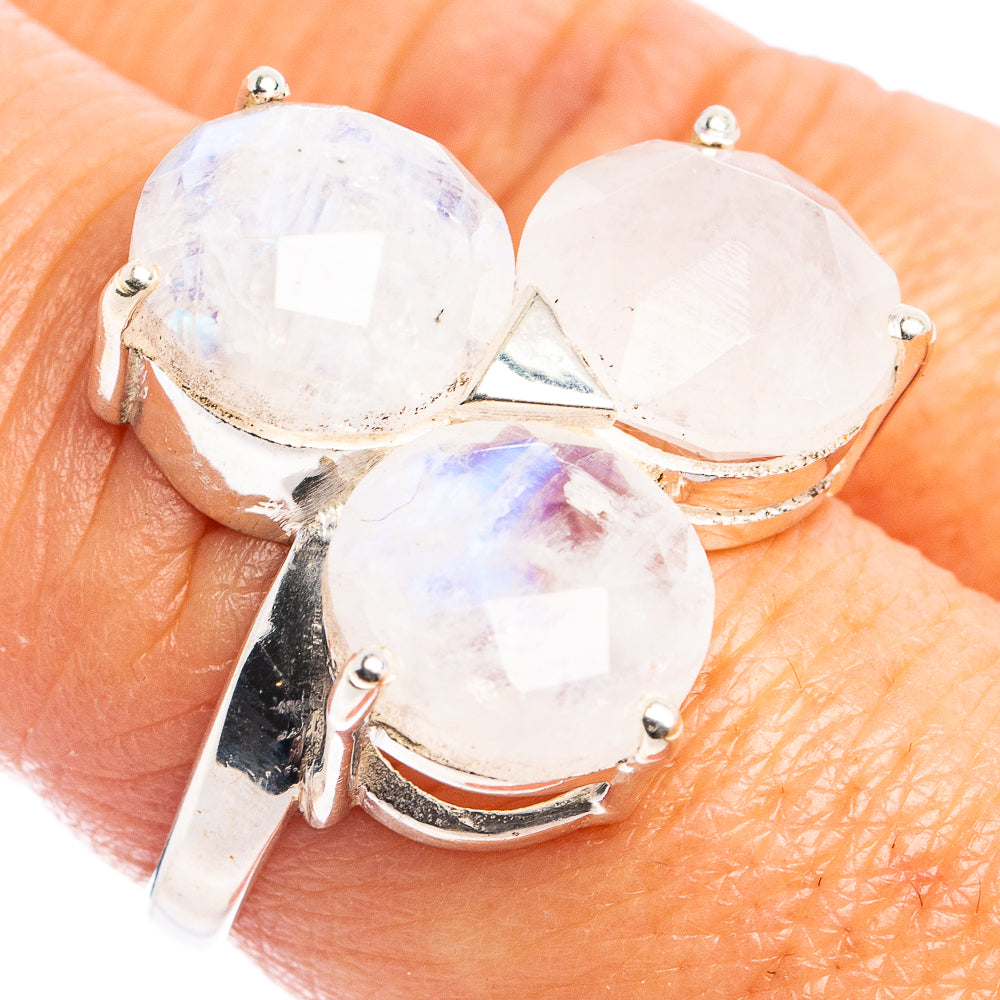 Rainbow Moonstone Ring Size 8 (.925 Sterling Silver)