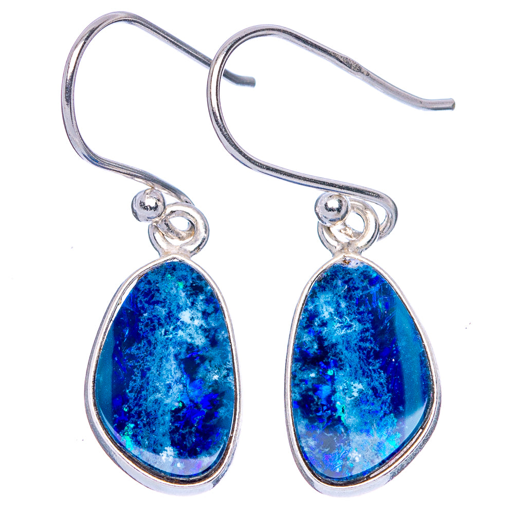 Rare Doublet Opal Earrings 1 1/8" (925 Sterling Silver) E1931