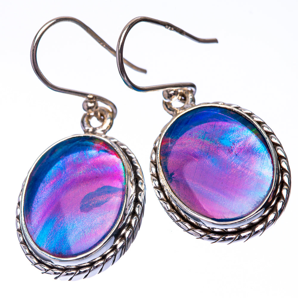 Aura Opal 925 Sterling Silver Earrings 1 3/8" (925 Sterling Silver) EARR432215