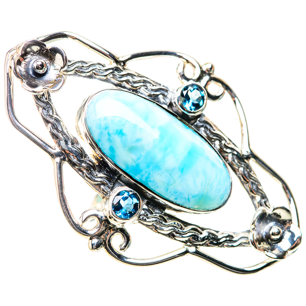 Signature Huge Larimar, London Blue Topaz Ring Size 8.25 (925 Sterling Silver) RING138279