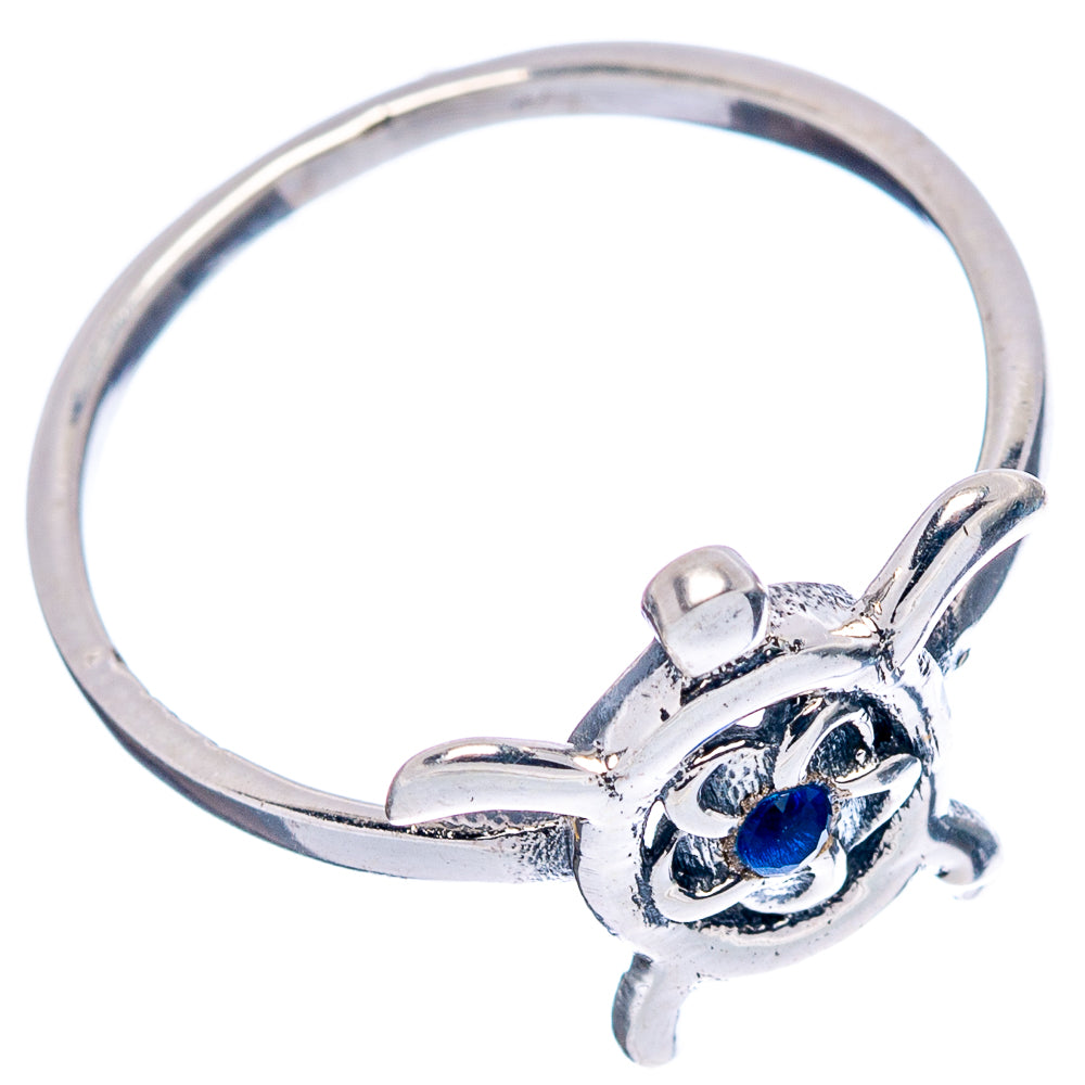 Blue Quartz Seaturtle Dainty Ring Size 7.75 (.925 Sterling Silver)