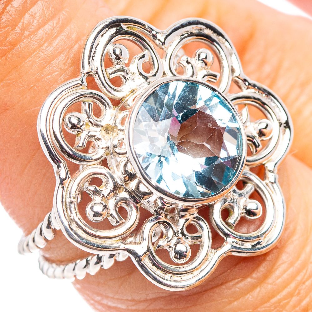 Premium Blue Topaz Ring Size 6.5 (.925 Sterling Silver)